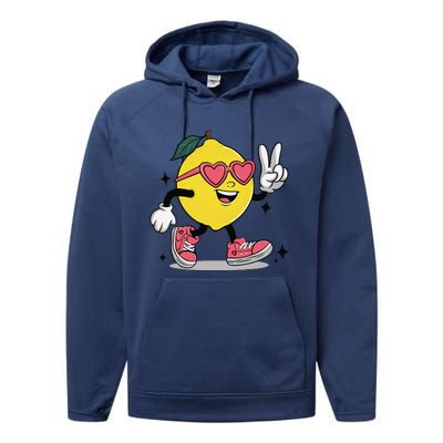 Lemonade Girl Lemonade Lemon Stand Lemonade Crew Performance Fleece Hoodie