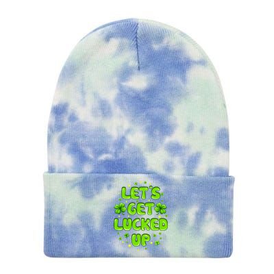 LetS Get Lucked Up St. PatrickS Day Tie Dye 12in Knit Beanie