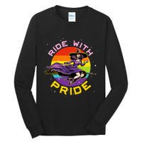 Lgbtq Gay Lesbian Rainbow Ride With Pride Witch Halloween Tall Long Sleeve T-Shirt