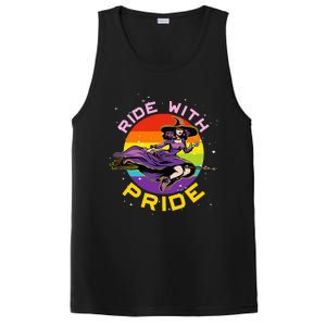 Lgbtq Gay Lesbian Rainbow Ride With Pride Witch Halloween PosiCharge Competitor Tank