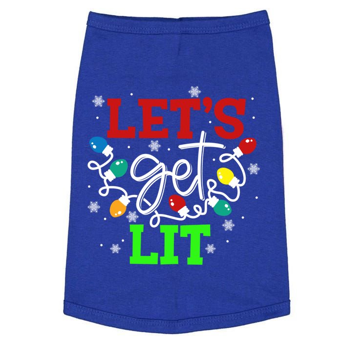 Let's Get Lit Funny Christmas Ing Cool Gift Xmas Lights Funny Gift Doggie Tank