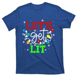 Let's Get Lit Funny Christmas Ing Cool Gift Xmas Lights Funny Gift T-Shirt