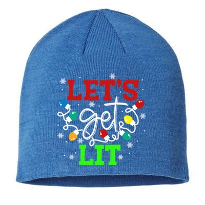 Let's Get Lit Funny Christmas Ing Cool Gift Xmas Lights Funny Gift Sustainable Beanie