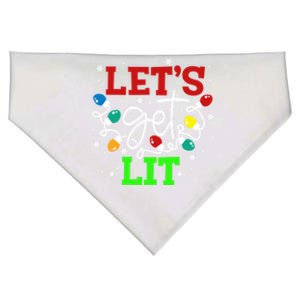 Let's Get Lit Funny Christmas Ing Cool Gift Xmas Lights Funny Gift USA-Made Doggie Bandana