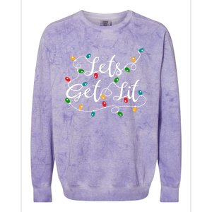 Lets Get Lit Funny Xmas Holidays Christmas Funny Gift Colorblast Crewneck Sweatshirt