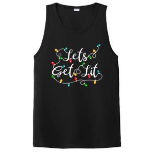 Lets Get Lit Funny Xmas Holidays Christmas Funny Gift PosiCharge Competitor Tank