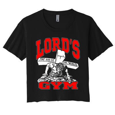 Lords Gym Lords The Sin Of World Jesus Women's Crop Top Tee