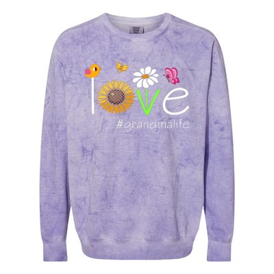 Love Grandma Life Cute Matching Family Colorblast Crewneck Sweatshirt