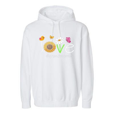 Love Grandmom Life Cute Matching Family Garment-Dyed Fleece Hoodie