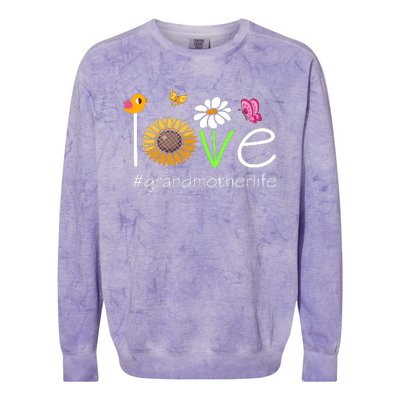 Love Grandmother Life Cute Matching Family Colorblast Crewneck Sweatshirt