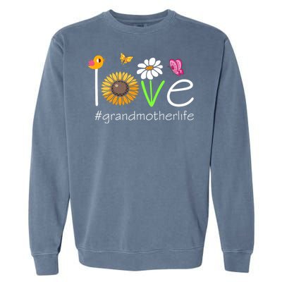 Love Grandmother Life Cute Matching Family Garment-Dyed Sweatshirt