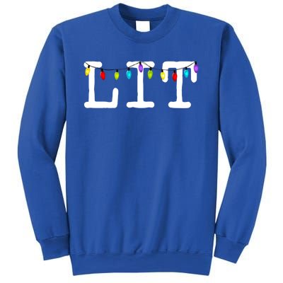 Let's Get Lit Funny Christmas Ing It's Lit Xmas Lights Gift Sweatshirt