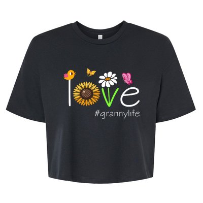 Love Granny Life Cute Matching Family Bella+Canvas Jersey Crop Tee