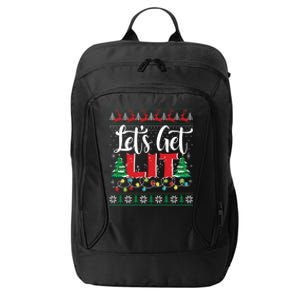 Lets Get Lit Christmas Lights Ugly Sweater Xmas Ing Gift City Backpack