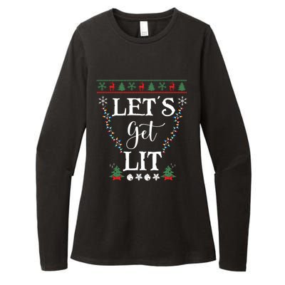 Let's Get Lit Funny Christmas Ing Xmas Lights Tree Tee Gift Womens CVC Long Sleeve Shirt