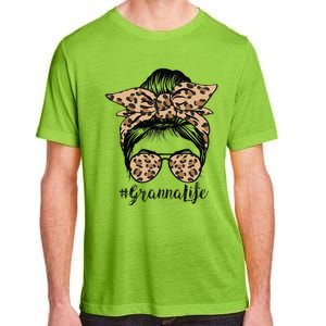 Leopard Granna Life Cute Messy Bun Mother's Day Adult ChromaSoft Performance T-Shirt