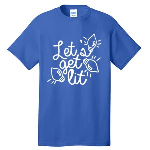 Let Get Lit Party Christmas Xmas Vibe Lit Af Ing Pun Great Gift Tall T-Shirt