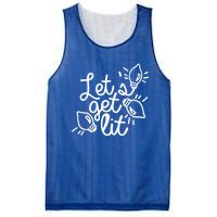 Let Get Lit Party Christmas Xmas Vibe Lit Af Ing Pun Great Gift Mesh Reversible Basketball Jersey Tank