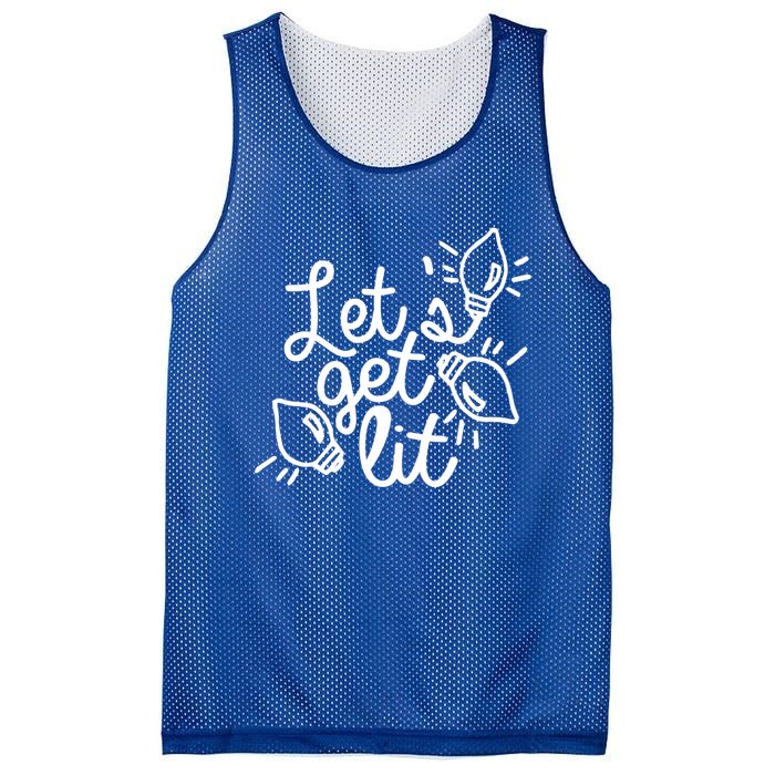 Let Get Lit Party Christmas Xmas Vibe Lit Af Ing Pun Great Gift Mesh Reversible Basketball Jersey Tank