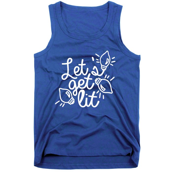 Let Get Lit Party Christmas Xmas Vibe Lit Af Ing Pun Great Gift Tank Top