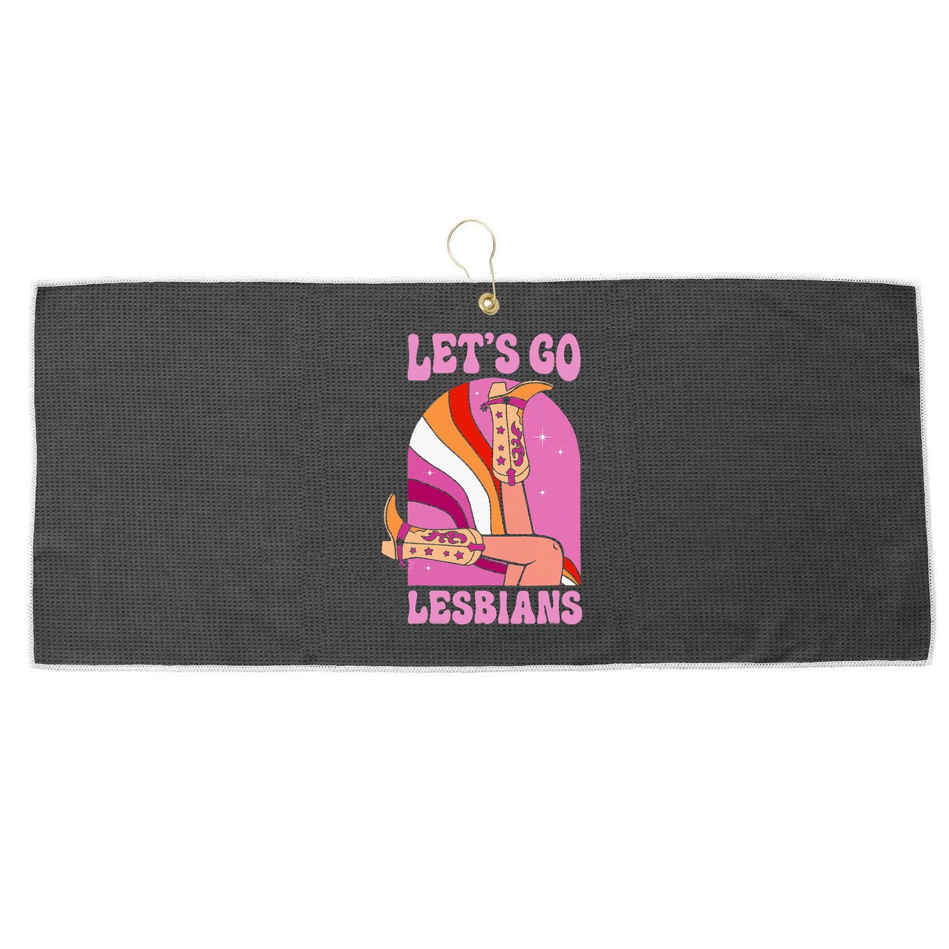 LetS Go Lesbians Lgbtq Lesbian Pride Month Large Microfiber Waffle Golf Towel