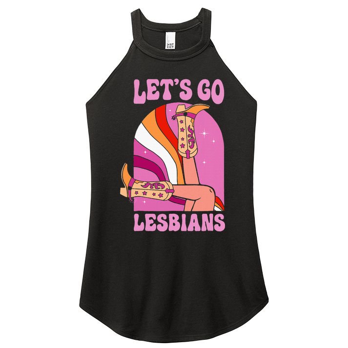 LetS Go Lesbians Lgbtq Lesbian Pride Month Women's Perfect Tri Rocker Tank