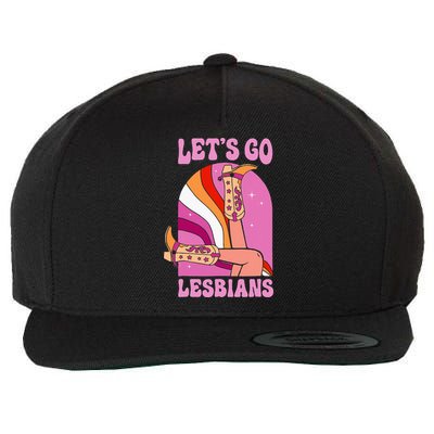 LetS Go Lesbians Lgbtq Lesbian Pride Month Wool Snapback Cap