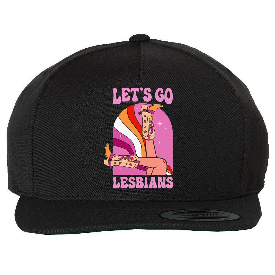 LetS Go Lesbians Lgbtq Lesbian Pride Month Wool Snapback Cap
