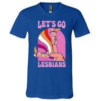 LetS Go Lesbians Lgbtq Lesbian Pride Month V-Neck T-Shirt