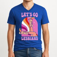 LetS Go Lesbians Lgbtq Lesbian Pride Month V-Neck T-Shirt