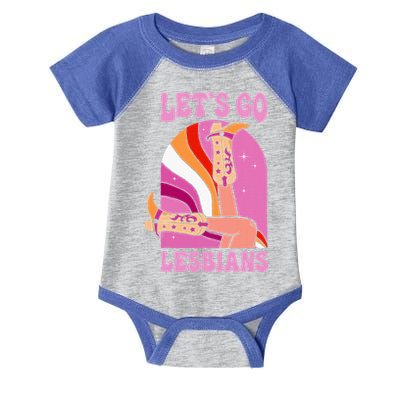 LetS Go Lesbians Lgbtq Lesbian Pride Month Infant Baby Jersey Bodysuit