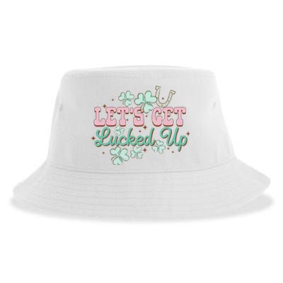 Lets Get Lucked Up St Patricks Shamrock Irish Lucky Vibes Sustainable Bucket Hat