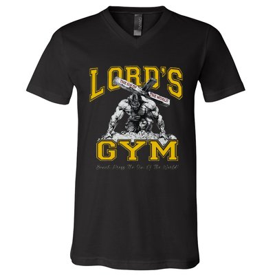 Lords Gym LordS The Sin Of World Jesus V-Neck T-Shirt