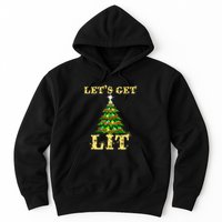 LetS Get Lit Drinking Funny Christmas Hoodie