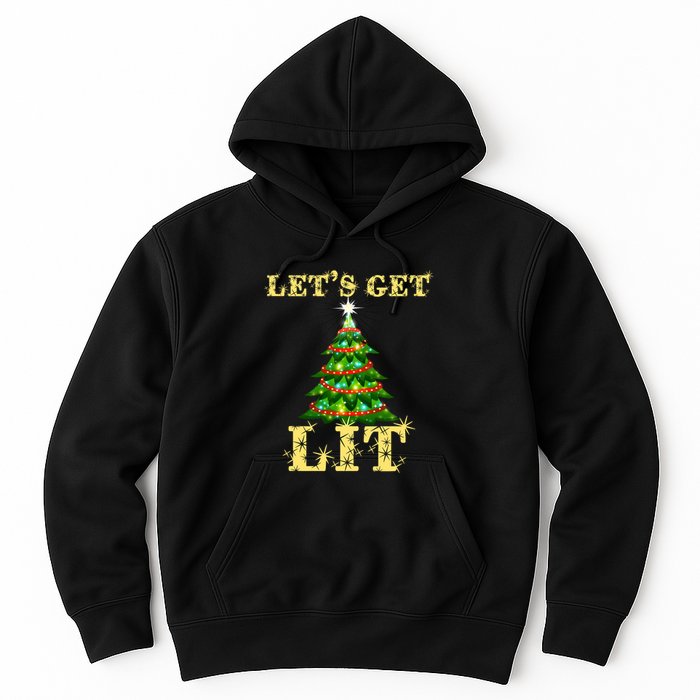 LetS Get Lit Drinking Funny Christmas Hoodie
