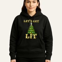LetS Get Lit Drinking Funny Christmas Hoodie