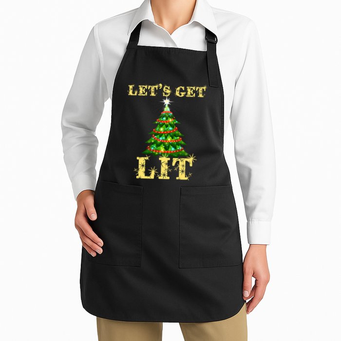LetS Get Lit Drinking Funny Christmas Apron