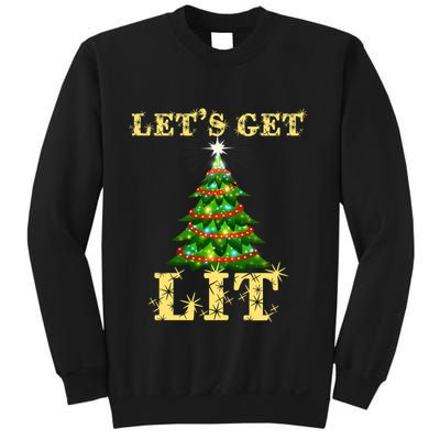 LetS Get Lit Drinking Funny Christmas Sweatshirt