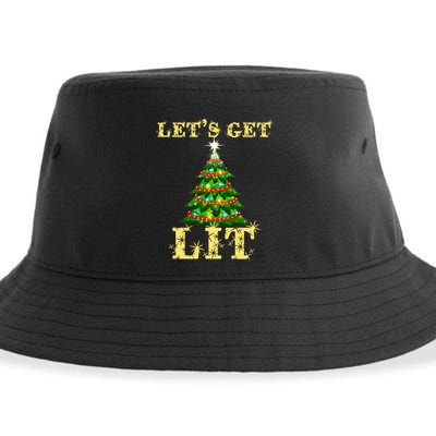LetS Get Lit Drinking Funny Christmas Sustainable Bucket Hat