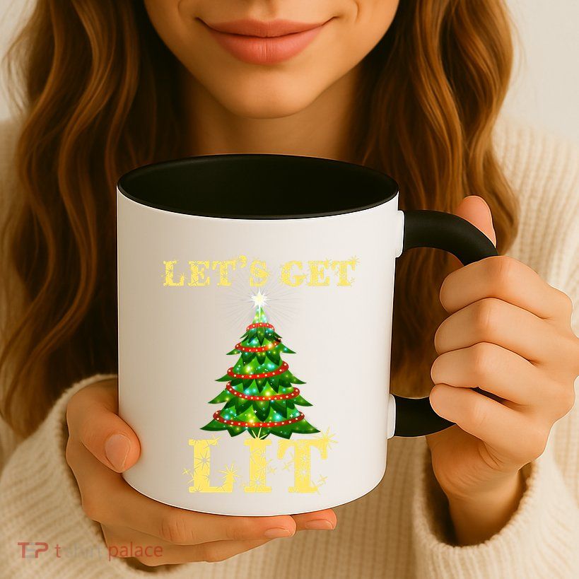 LetS Get Lit Drinking Funny Christmas Mug