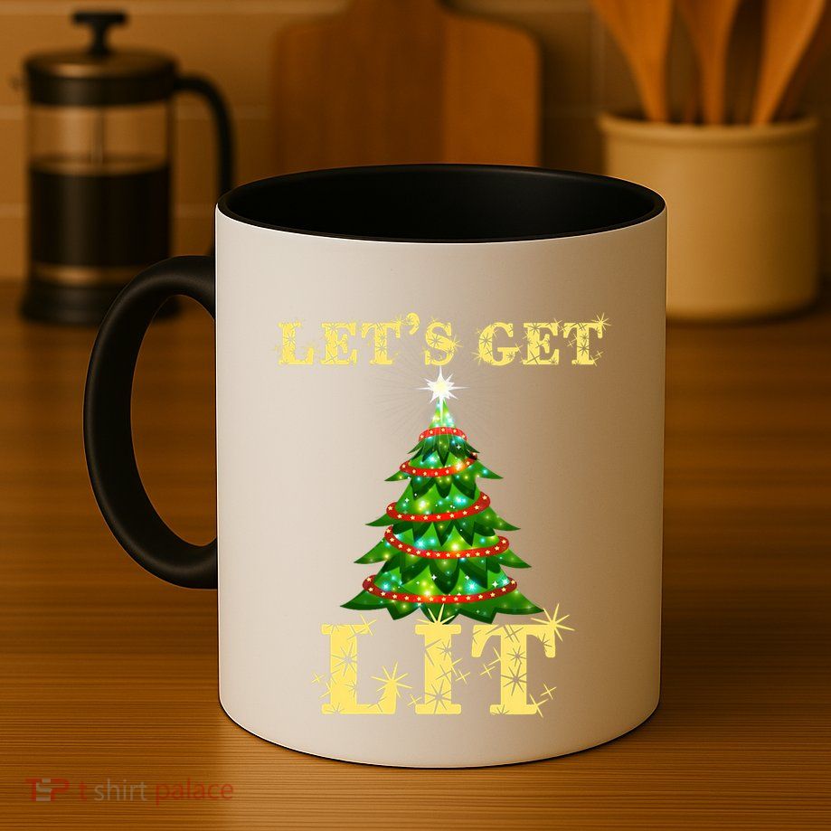 LetS Get Lit Drinking Funny Christmas Mug