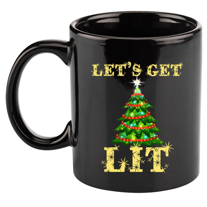 LetS Get Lit Drinking Funny Christmas 11oz C Handle Ceramic Mug