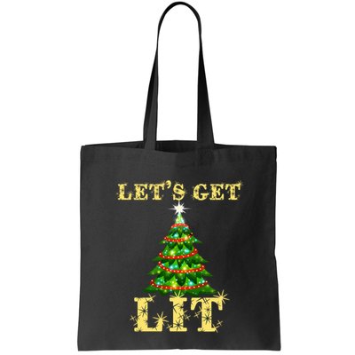 LetS Get Lit Drinking Funny Christmas Bag