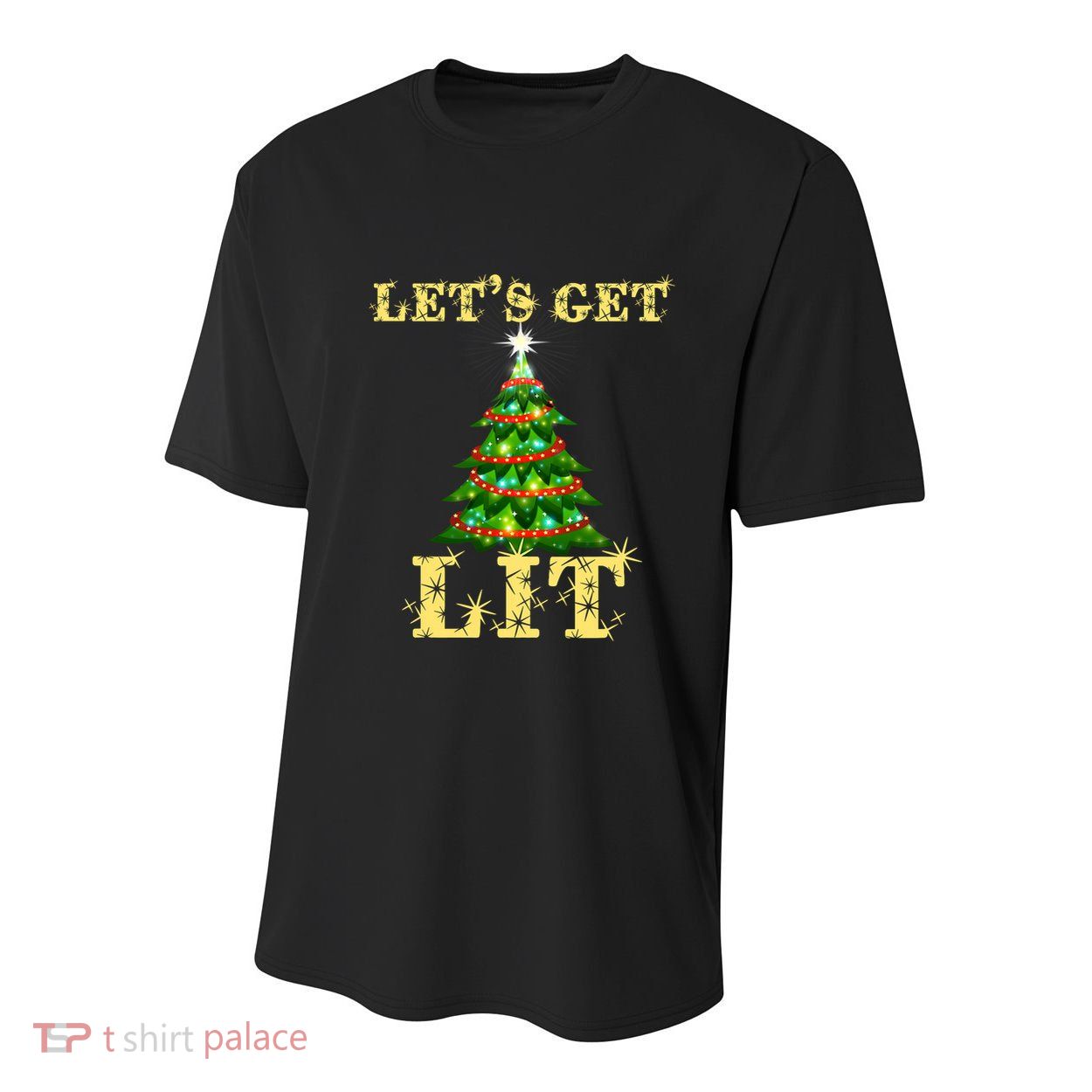 LetS Get Lit Drinking Funny Christmas Youth Performance Sprint T-Shirt