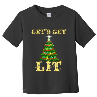 LetS Get Lit Drinking Funny Christmas Toddler T-Shirt