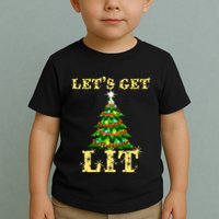 LetS Get Lit Drinking Funny Christmas Toddler T-Shirt