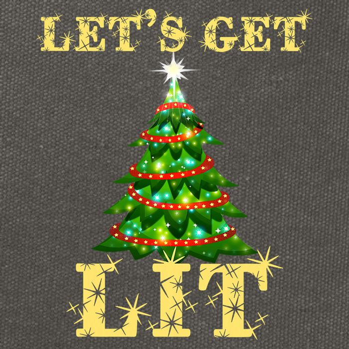 LetS Get Lit Drinking Funny Christmas Cotton Canvas Backpack