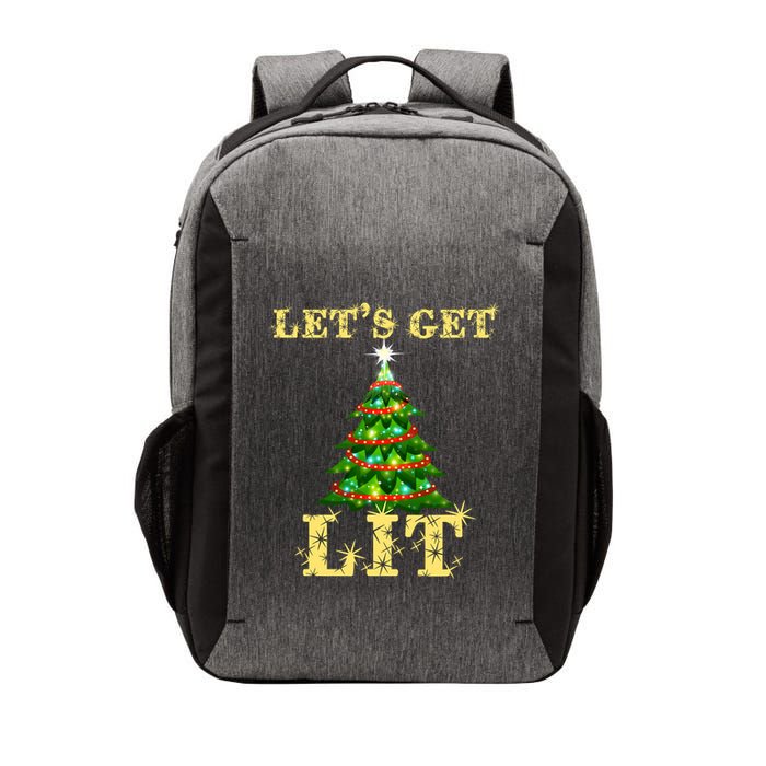 LetS Get Lit Drinking Funny Christmas Vector Backpack