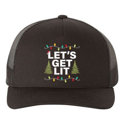 LetS Get Lit Funny Christmas Drinking Xmas Lights Yupoong Adult 5-Panel Trucker Hat