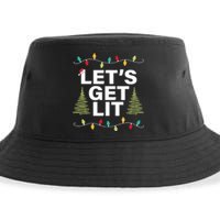 LetS Get Lit Funny Christmas Drinking Xmas Lights Sustainable Bucket Hat